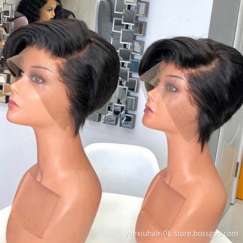 Wholesale Glueless Peruvian Bob Wigs Lace Front Pixie Cut Short Hd Full Lace Bob Wigs Curly Lace Frontal Virgin Hair Human Wig